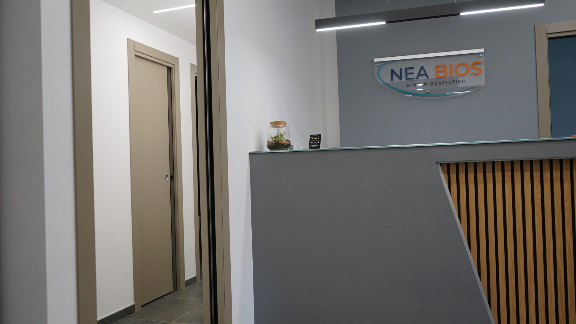Reception of Nea Bios Dental Clinic in Via Cesare Pavese 135